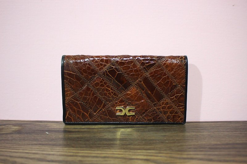 (Vintage) Antique Brown Inside Black Wallet (Birthday Present Valentine's Day Gift) - กระเป๋าสตางค์ - หนังแท้ สีนำ้ตาล