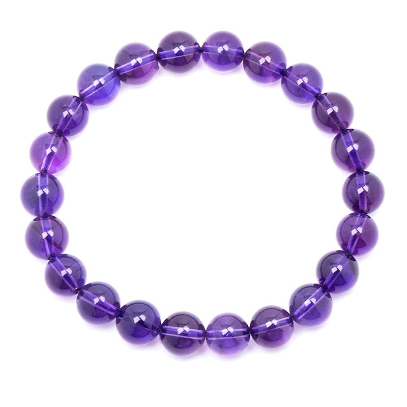 Amethyst 7.3-7.6mm Dark Purple Bracelet - Bracelets - Semi-Precious Stones Multicolor
