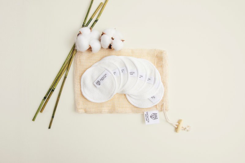 Reusable Bamboo Make Up Removal Pads - ผลิตภัณฑ์ทำความสะอาดหน้า - ไม้ไผ่ สีเขียว