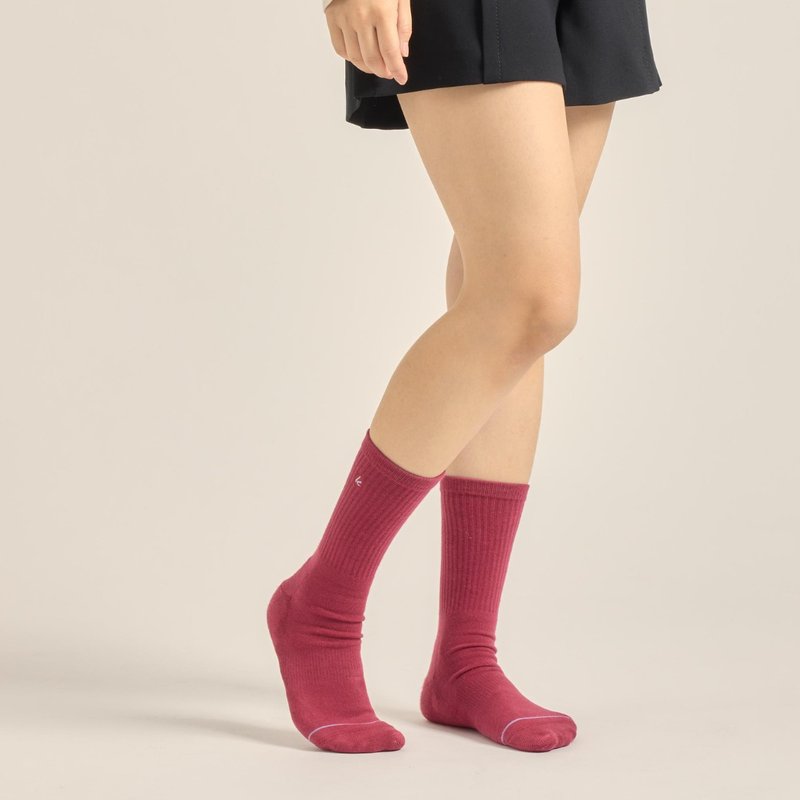 Sangria Red Cotton Tube Socks∣High Quality Combed Cotton∣Original Socks∣Same Edition for Men and Women - ถุงเท้า - ผ้าฝ้าย/ผ้าลินิน 