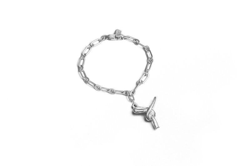 Knot Alphabet Bracelet Silver 99.99 / Y / - Bracelets - Sterling Silver Silver