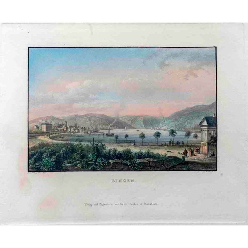 賓根 Bingen - 萊茵河畔風光 版畫 - 海報/掛畫/掛布 - 紙 