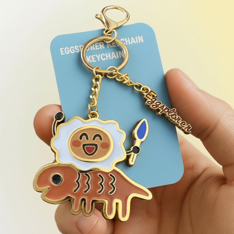 金屬烤漆吊飾-雞蛋騎士 | 童趣質感鑰匙圈 隨身小物 雞蛋小人系列 - 鑰匙圈/鑰匙包 - 其他金屬 