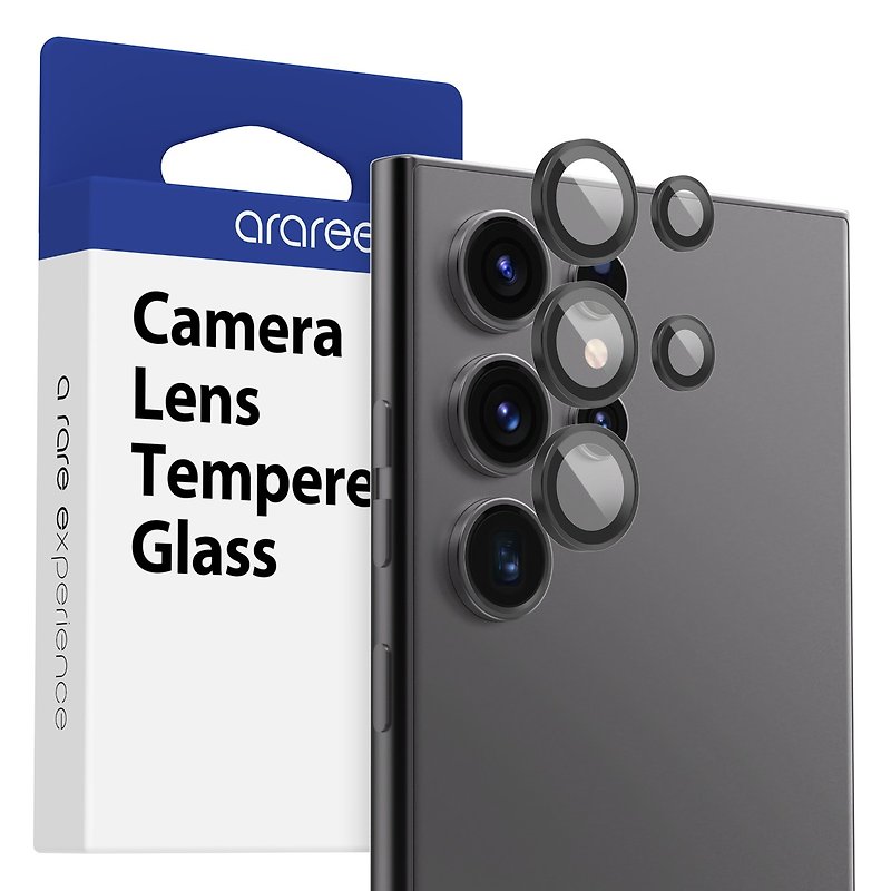 強化玻璃金屬邊鏡頭保護貼 Galaxy S24 Ultra - 手機配件 - 琉璃 透明