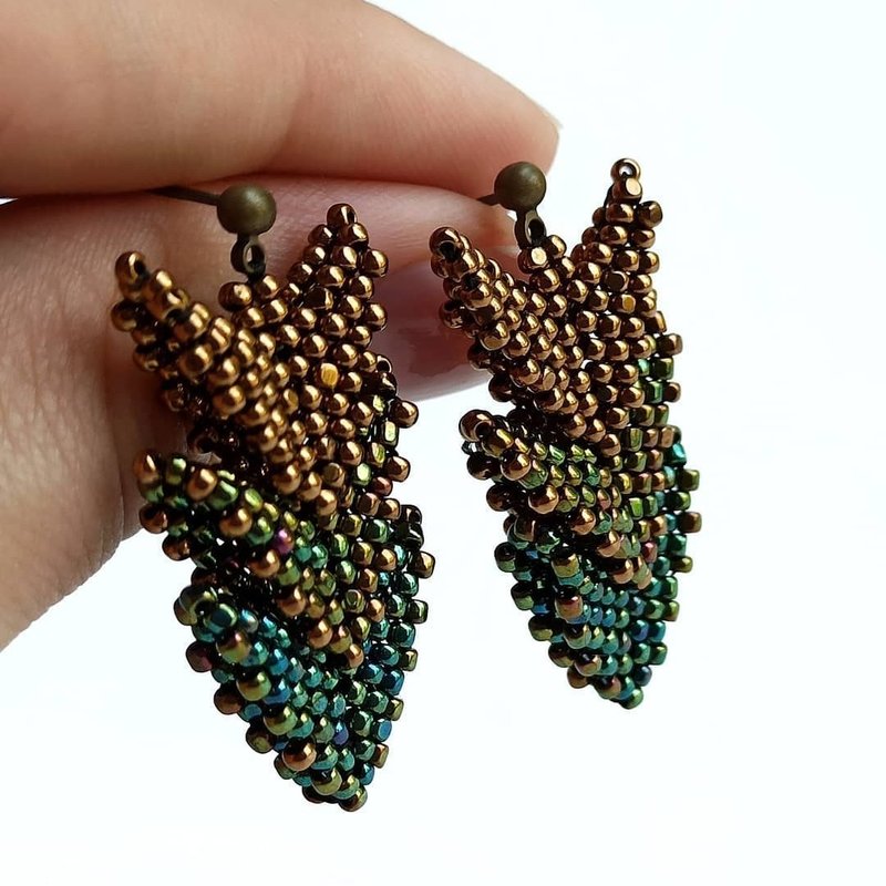 PDF tutorial bead Dragon Scales earrings | Beading pattern - 其他數位設計 - 其他材質 
