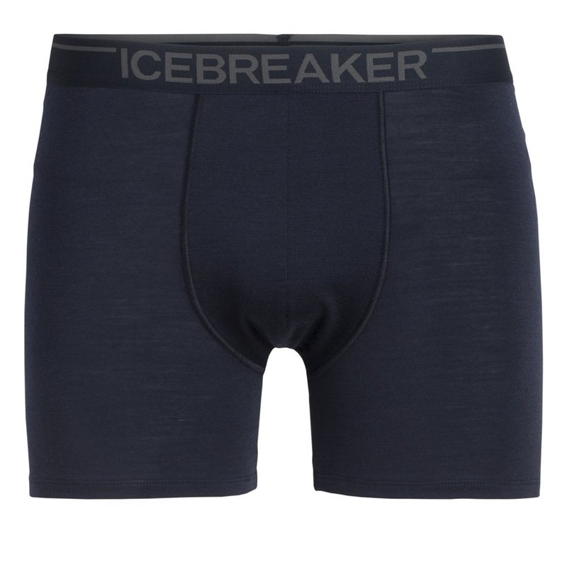 【icebreaker】Men's Anatomica Boxer Briefs-BF150-Black - Women's Athletic Underwear - Wool Black