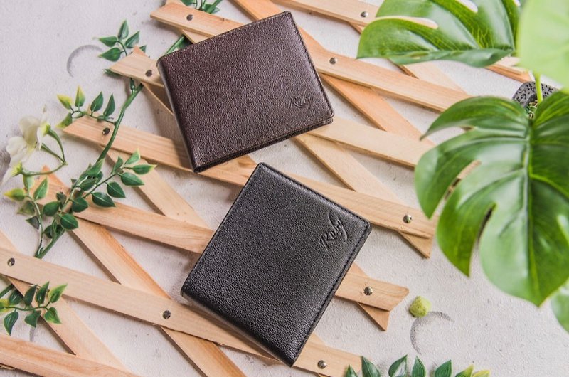 Genuine leather short clip - Wallets - Genuine Leather Black