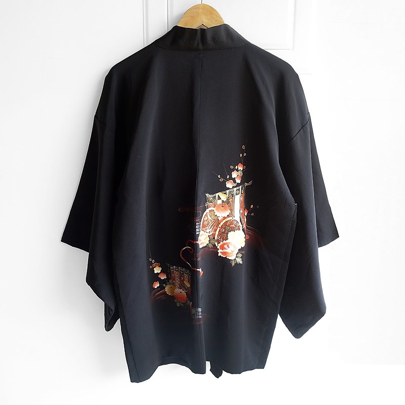 │Slowly│ Japanese antiques - light kimono long coat O22│ vintage. Retro. - Women's Casual & Functional Jackets - Polyester Multicolor