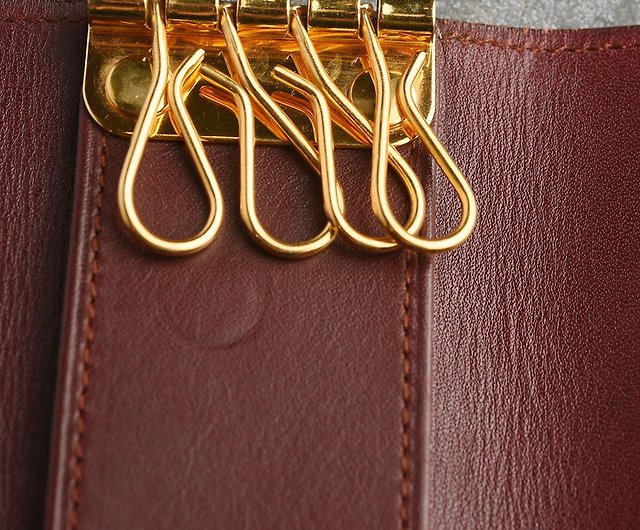Auth Cartier Vintage Must Logos Leather 4 Hooks Key Cles Key Holder Case  Spain