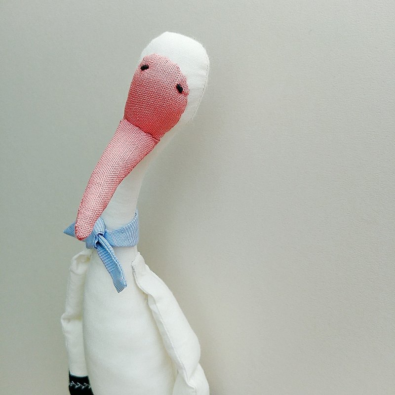 Little White Crane - เย็บปัก/ถักทอ/ใยขนแกะ - ผ้าฝ้าย/ผ้าลินิน ขาว
