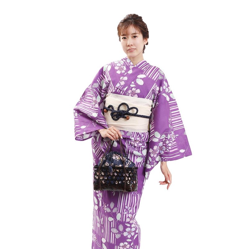 日本 和服 女性 浴衣 腰帶 2件組 F Size X25-117 yukata - 其他 - 棉．麻 白色