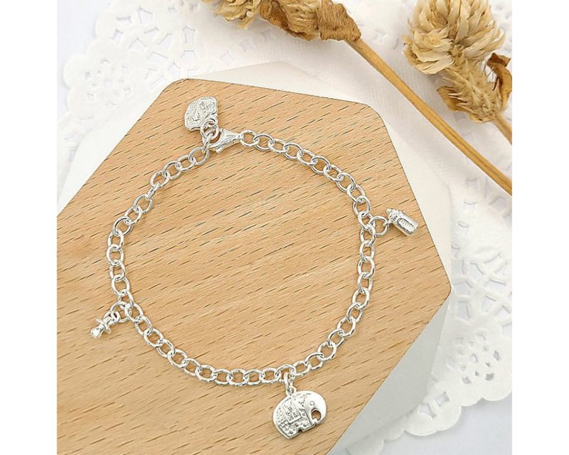 I Little Elephant I 925 sterling silver baby bracelet - Baby Accessories - Sterling Silver Silver