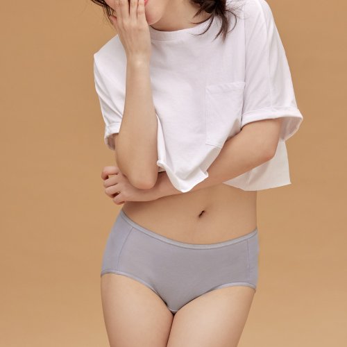 玳蕾綺 官方旗艦店 【玳蕾綺】消臭抑菌天絲棉內褲 - 中腰平口 - 灰色2入
