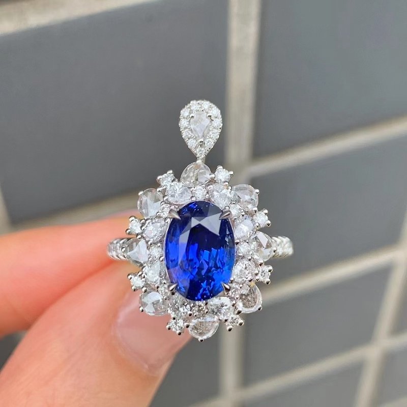Taipei Aos Jewelry 4.03ct unfired royal blue sapphire - แหวนทั่วไป - เครื่องเพชรพลอย 