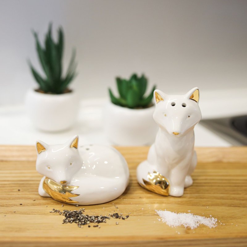 【Fox】Animal Pretzel Set| Kitchen| Tableware| Ceramics| - Food Storage - Pottery White