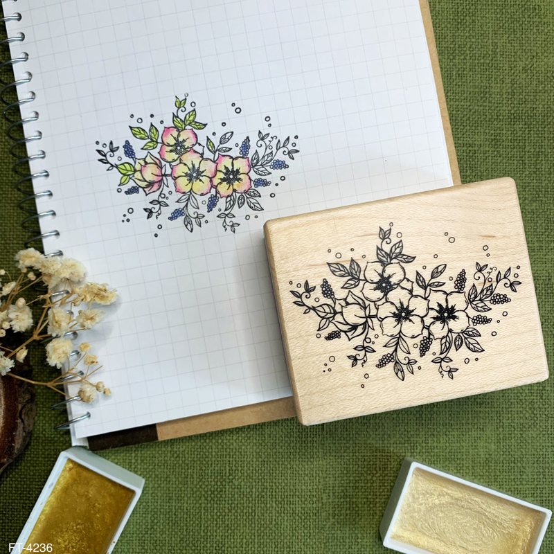 Maple Wood Stamp- Flower FT-4236 - ตราปั๊ม/สแตมป์/หมึก - ไม้ 