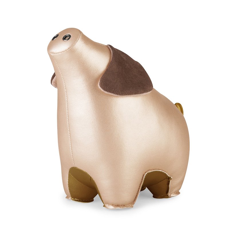 Zuny Winter Limited Edition - Pig Styling Animal Bookend / Paper Town - Items for Display - Faux Leather Multicolor