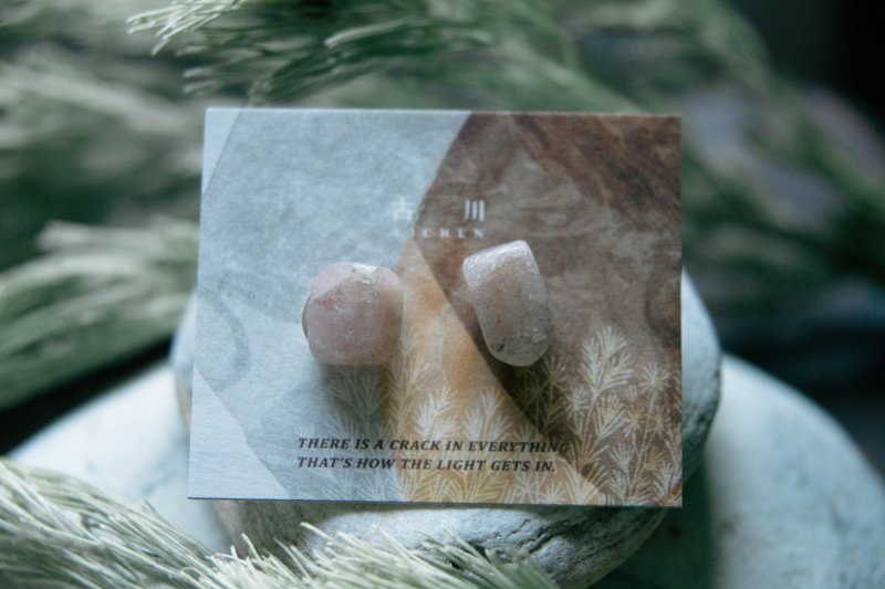 CRACK | 礦物系耳環 |  EARRINGS - 耳環/耳夾/耳骨夾 - 玉石 粉紅色