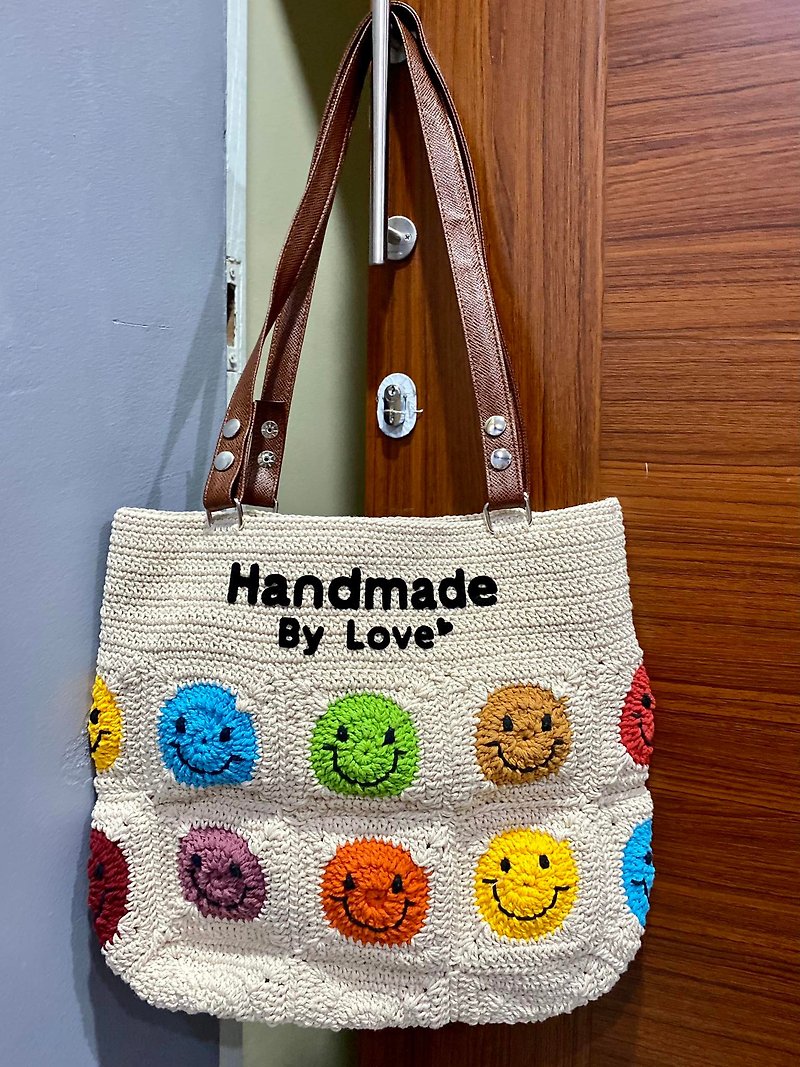 Handmade 100% hand-knitted bag - Handbags & Totes - Other Materials 