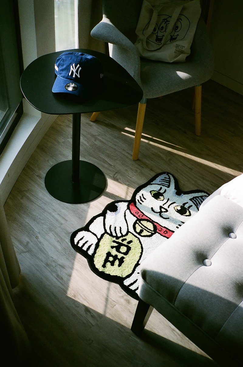 RAW EMOTIONS mascot lucky cat blue rug - Rugs & Floor Mats - Polyester Blue