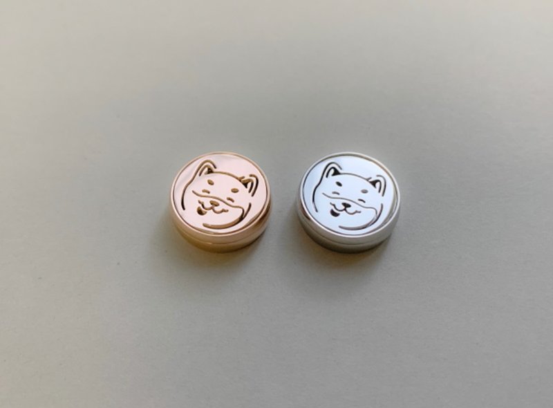 柴犬圖案香薰磁貼扣 - 其他 - 不鏽鋼 銀色