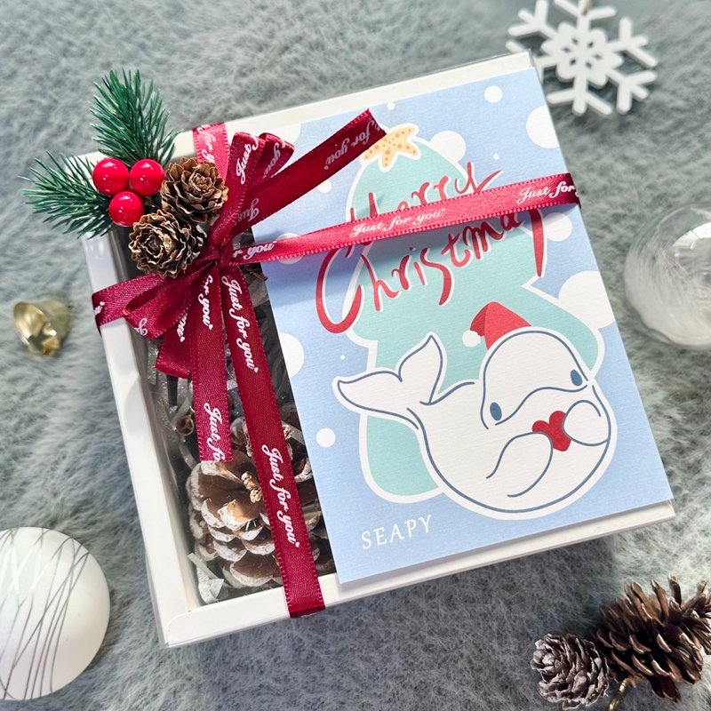 【聖誕禮盒】貝殼珍珠戒指 情侶對戒 尾戒 醫療鋼 送禮 - 耳環/耳夾/耳骨夾 - 棉．麻 白色