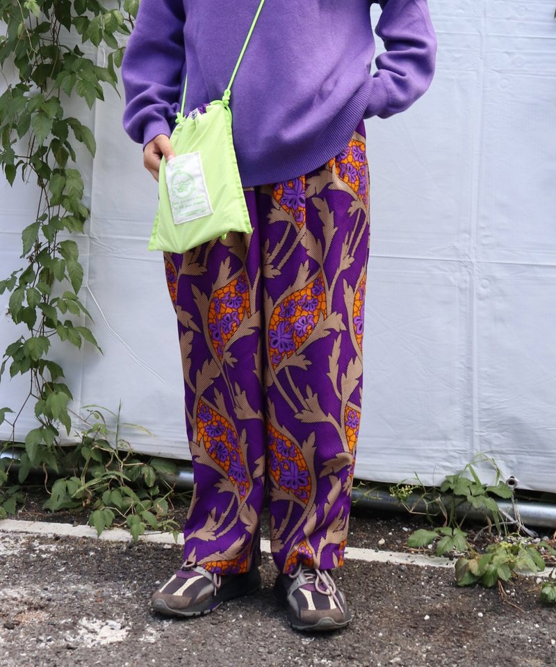 AFRICA TAPERED PANTS【PURPLE GREEN / LOVE BLOCK】 - Unisex Pants - Polyester Purple