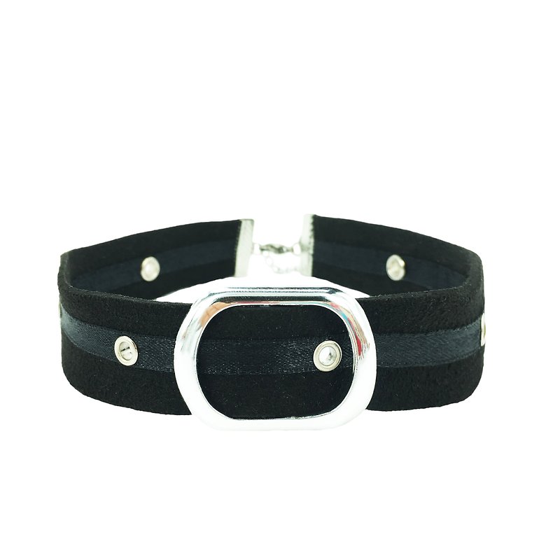 Black Buckle Choker-黑色扣環頸鍊 - 項鍊 - 其他材質 黑色