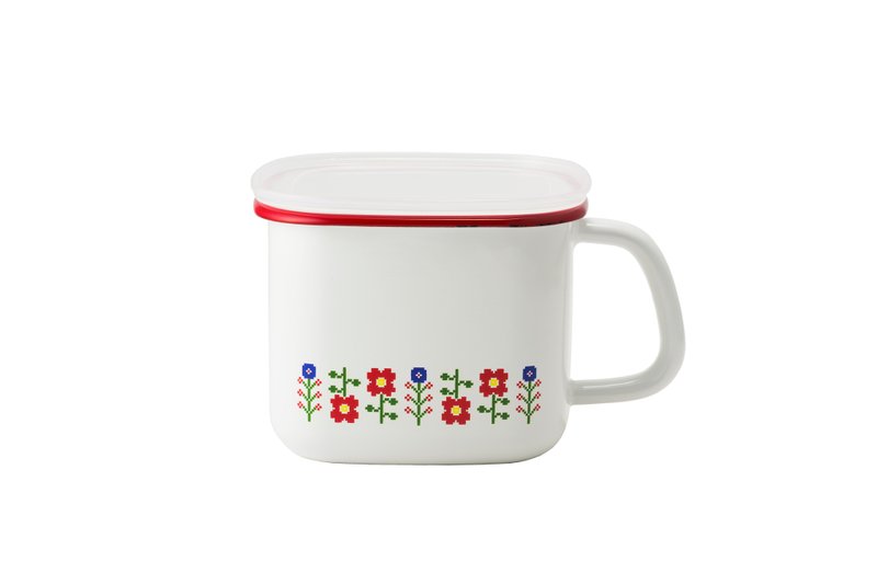 【官方直營】MYSA-琺瑯方便鍋(附蓋) 1.5L 花田/花語 - 廚具 - 琺瑯 白色