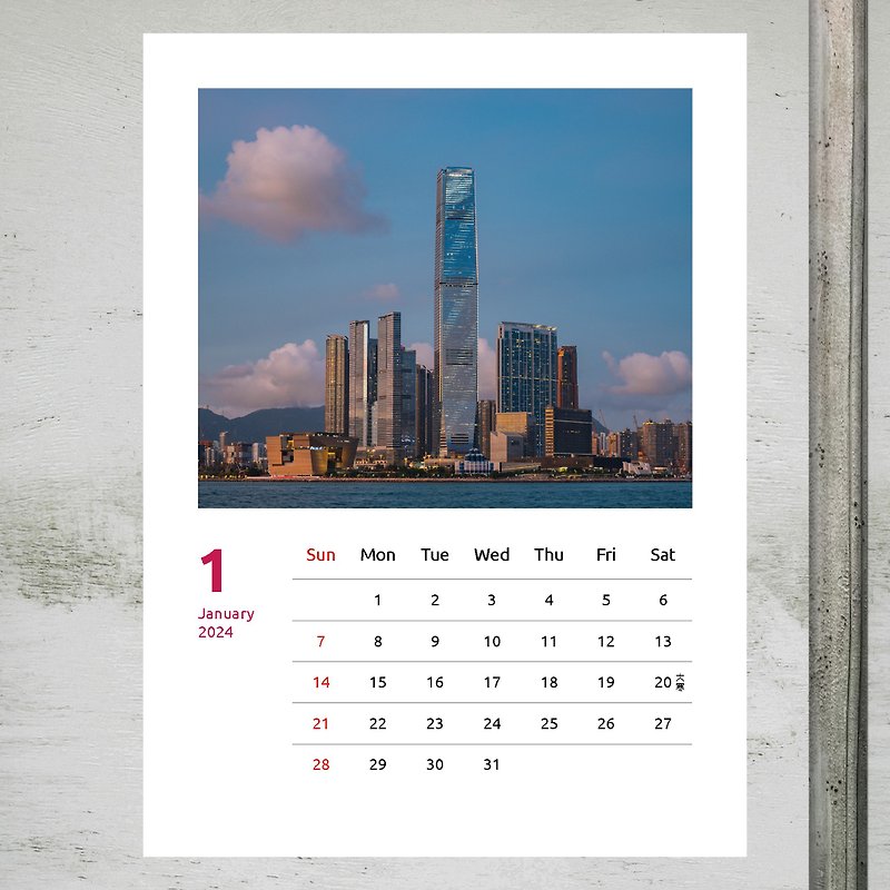 2024 Hong Kong Holiday Calendar [Architectural Scenery] - การ์ด/โปสการ์ด - กระดาษ 