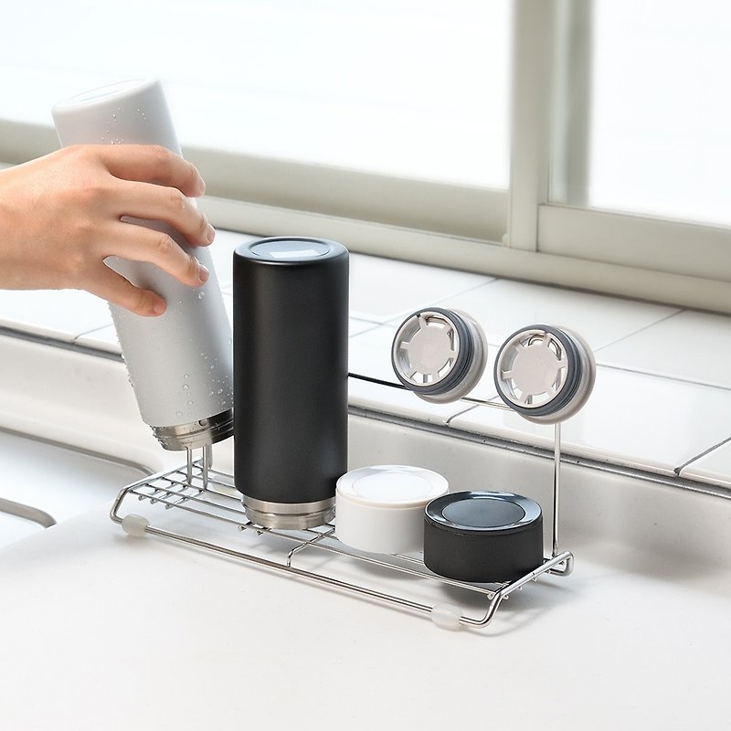 [New Product] Japanese AUX leye Stainless Steel bottle drain rack - Shelves & Baskets - Stainless Steel Gray
