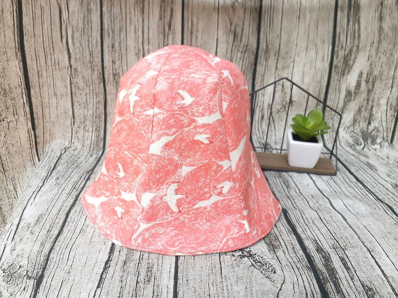 【鬱金香遮陽帽】 - 帽子 - 棉．麻 粉紅色