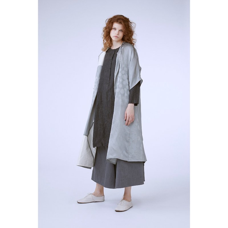 1702D1314 (asymmetrical long coat) - Women's Casual & Functional Jackets - Cotton & Hemp 