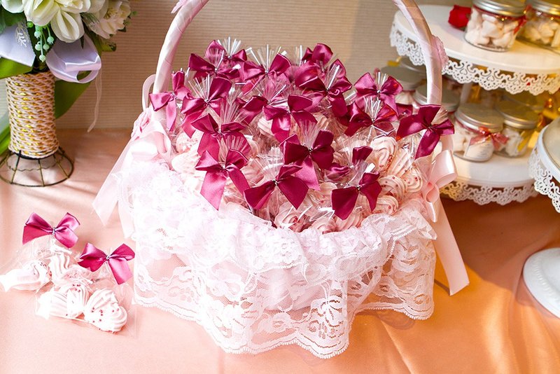 Wedding small things, heart-to-heart love, 2 heart-shaped marlin candy X50 copies + large basket X1 second entry - Cake & Desserts - Fresh Ingredients Pink