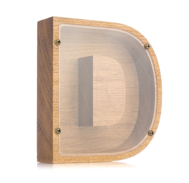 Personalized piggy bank LETTER Wood tip jar Baby shower gift Wooden money box - 存錢筒 - 木頭 