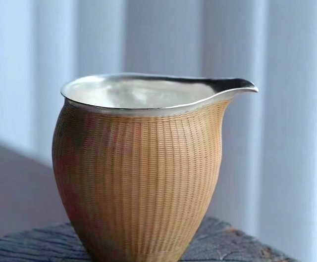 手工純銀配竹編外殼茶海公道杯DANS｜茶壺/茶杯/茶具人氣榜- Pinkoi