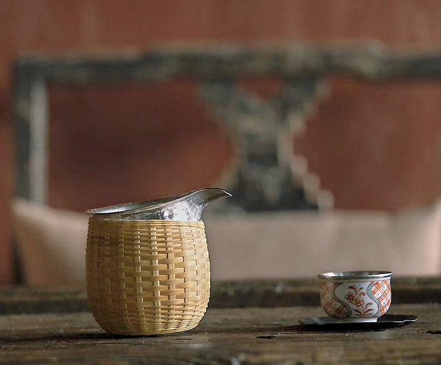 手工純銀配竹編外殼茶海公道杯DANS｜茶壺/茶杯/茶具人氣榜- Pinkoi