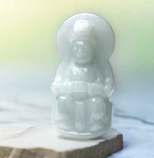 瓔珞翡翠 【天上聖母】淡綠翡翠媽祖項鍊 | 天然緬甸玉A貨翡翠 | 送禮