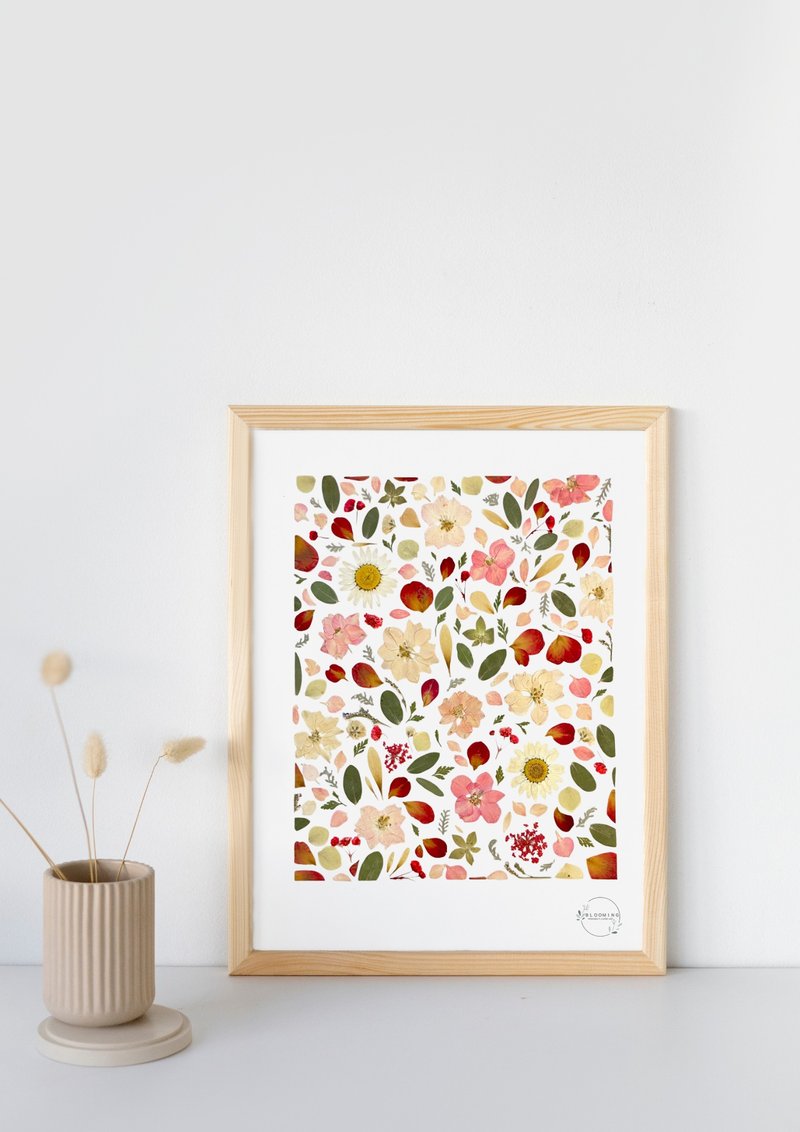 Pressed Flower Art/ flower gift/ home decoration/ flower framed - ช่อดอกไม้แห้ง - พืช/ดอกไม้ 