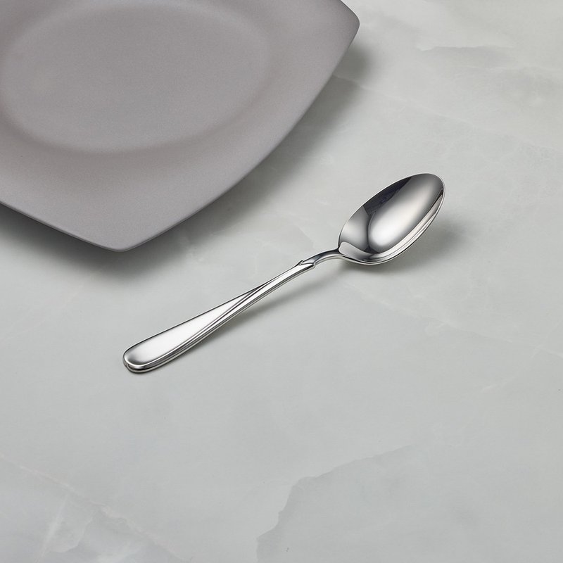 日本山崎金屬 - FLORA系列 - 不鏽鋼湯匙 (179mm) - 刀叉/湯匙/餐具組 - 其他金屬 銀色