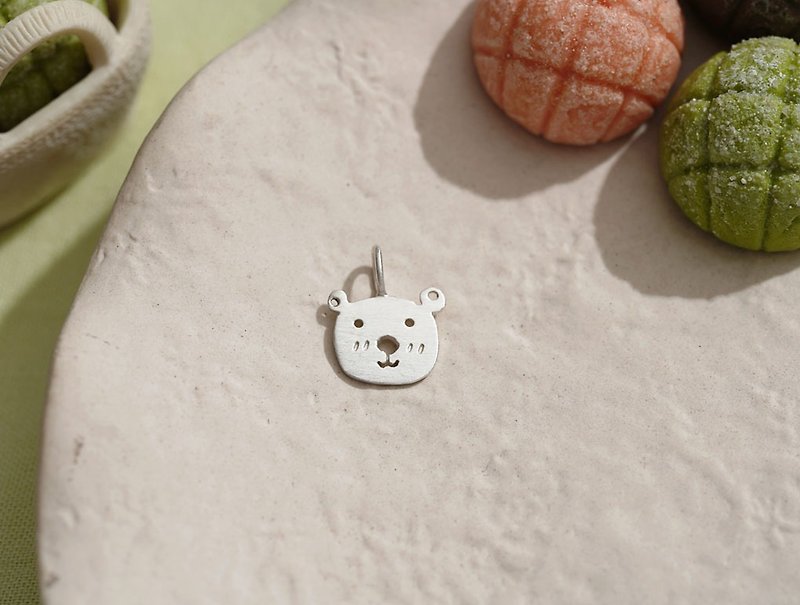 ni.kou sterling silver bear animal necklace/pendant/earrings - Necklaces - Other Materials 
