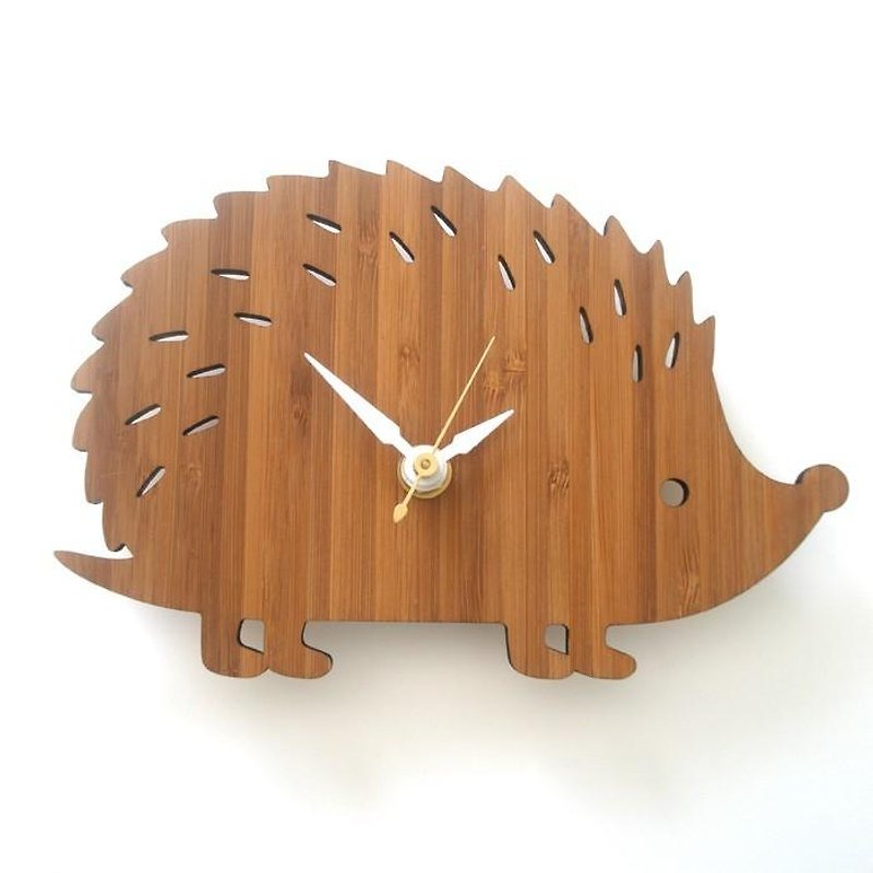 ハリネズミの掛け時計　HEDGEHOG Sサイズ - 時鐘/鬧鐘 - 竹 咖啡色