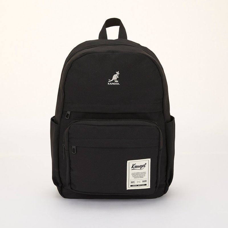 KANGOL kangaroo basic backpack-black (universal for men and women) - กระเป๋าเป้สะพายหลัง - เส้นใยสังเคราะห์ 