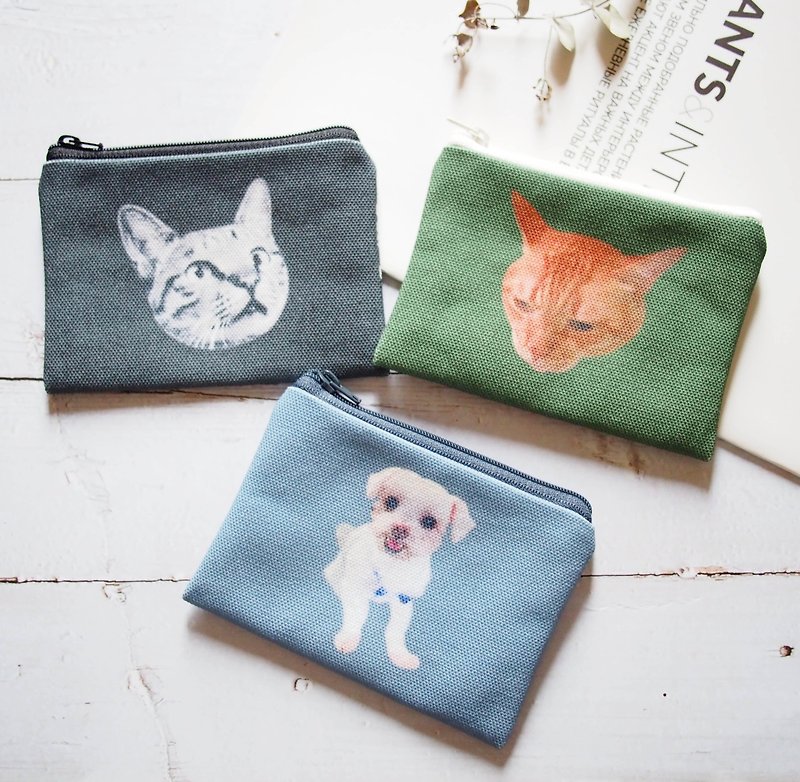 Pet/Furkid Canvas Coin Purse Photo Customized Gift - Coin Purses - Other Materials Multicolor