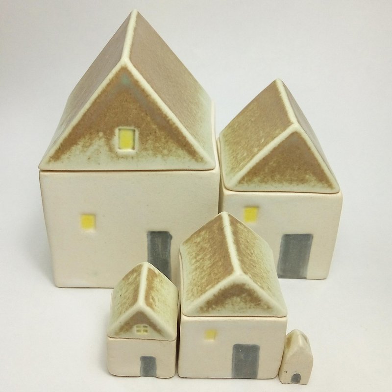 Material Selection - Green pottery coffee hut box box - เซรามิก - ดินเผา สีนำ้ตาล