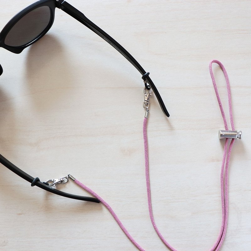 Straightforward and simple丨Adjustable glasses cord, mask lanyard, necklace, multi-functional gadget - lotus root powder - สร้อยคอ - วัสดุอื่นๆ สึชมพู