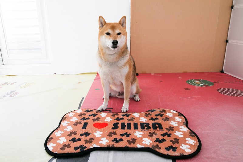 Shiba Inu University Lazy Bone Mattress Memory Foam Dog Mattress Foot Mat - Bedding & Cages - Cotton & Hemp Brown