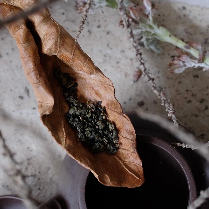 肖楠木落葉造型茶則茶針組 - 茶具/茶杯 - 木頭 咖啡色