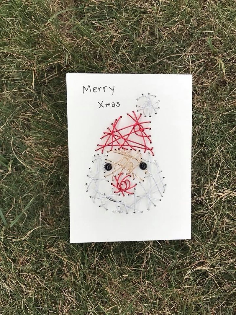 超觸感鋁線立體聖誕卡片~聖誕小老公聖誕快樂 - 心意卡/卡片 - 紙 多色
