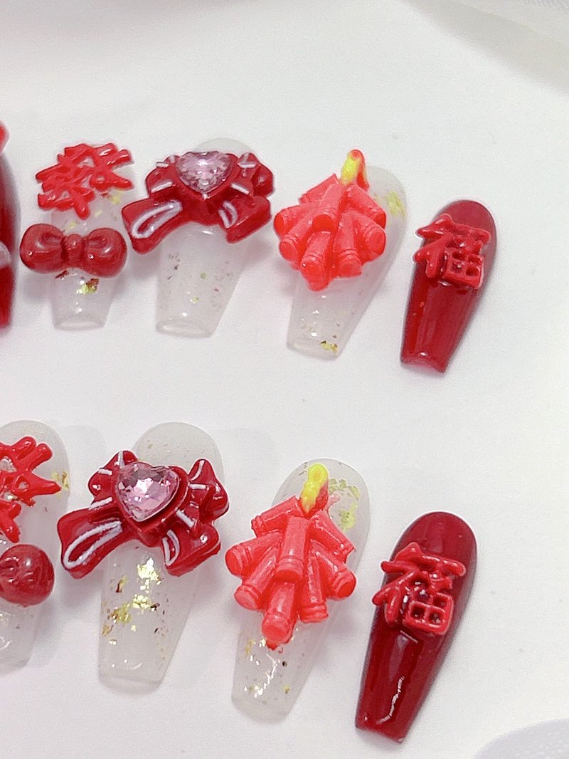 【JIA】赤夜福靈・新歲招財祈願穿戴甲XS款 - 其他 - 塑膠 紅色